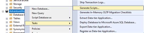SQL Server Management Studio Generate Scripts に対する画像結果