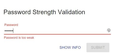 Toradh íomhá ar JavaScript Password Strength Validation