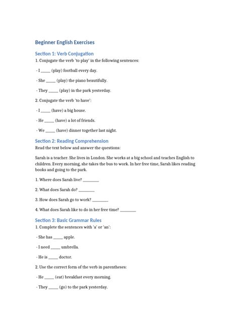 Image result for Exercises in English for Beginners