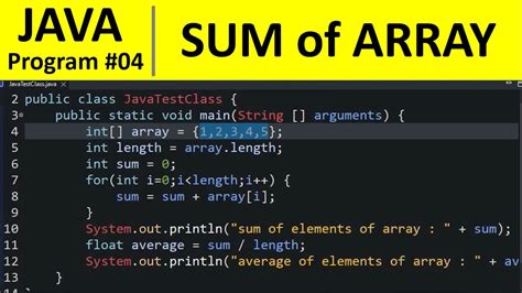 Toradh íomhá ar Java Sum of All Elements in Array