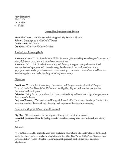 Example of a Learning Event Plan for a Demonstration Lesson に対する画像結果