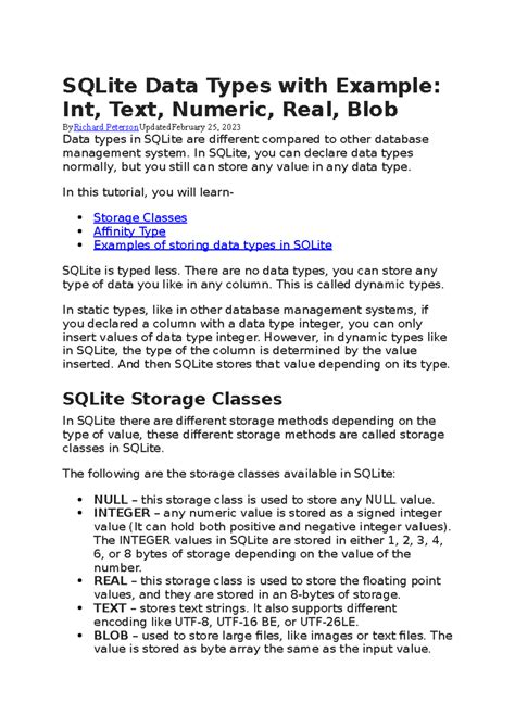 Image result for SQLite Data Type