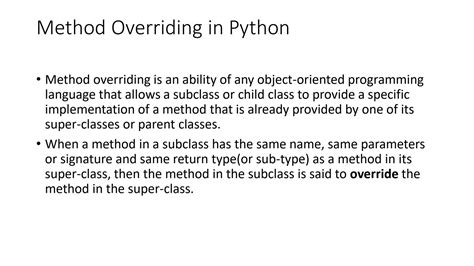 +Method Overriding in Python with Diagramatically Examples Images に対する画像結果