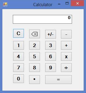 Toradh íomhá ar Visual Basic Code for Calculator