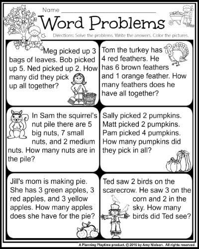 Toradh íomhá ar First Grade Math Problems