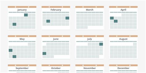 Image result for JavaScript Yearly Calendar Print