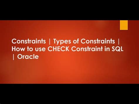 Image result for Oracle SQL Constraints Model