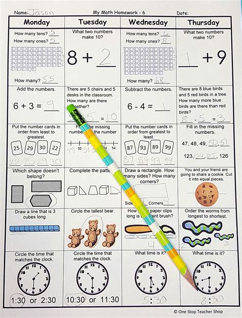 Toradh íomhá ar First Grade Math Equations Worksheet