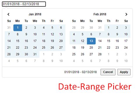 Toradh íomhá ar JavaScript Calendar Date Picker