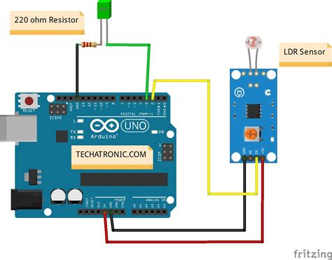 Toradh íomhá ar LDR Sensor Arduino Circuit