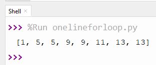 Single Line for Loop Python に対する画像結果