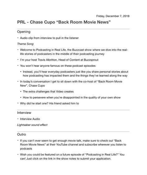 Image result for Podcast Script Examples