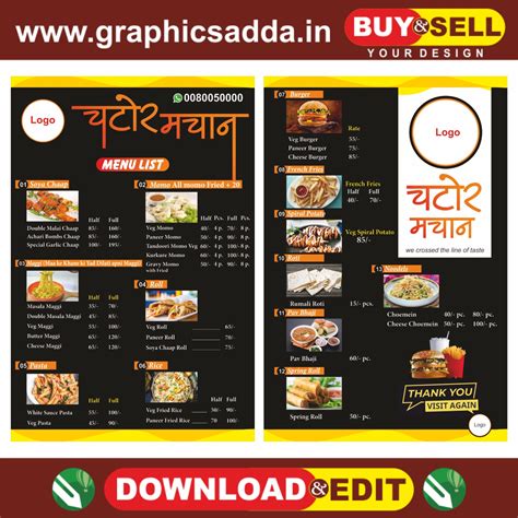 Image result for Menu Card Design