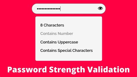 Toradh íomhá ar JavaScript Password Strength Validation