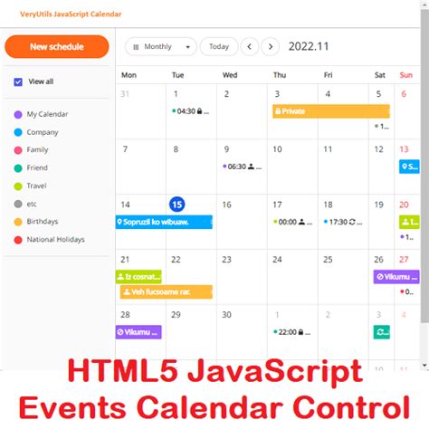 Image result for Advanced JavaScript Events Calendar