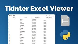 Image result for Displaying Excel Data in My Python GUI