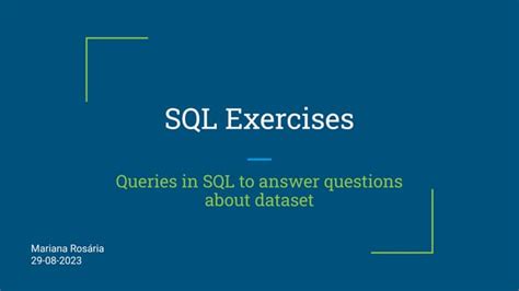 SQL Intro Exercises に対する画像結果