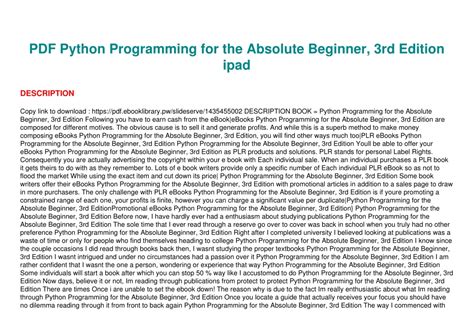 Image result for Python for Absolute Beginners PDF