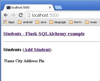 Toradh íomhá ar SQLAlchemy Example Code