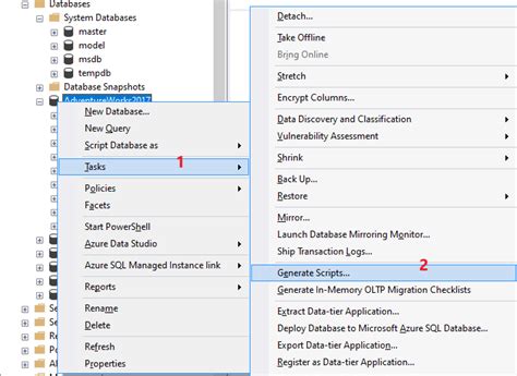 SQL Server Management Studio Generate Scripts に対する画像結果