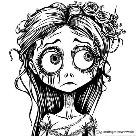 Toradh íomhá ar Corpse Bride Rose Drawing