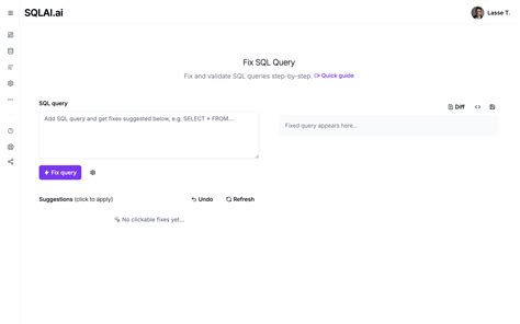 Toradh íomhá ar SQL Syntax Checker