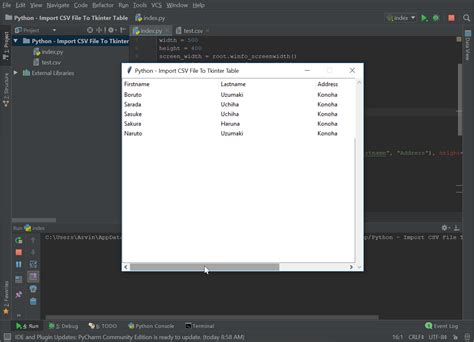 Import CSV File in Python に対する画像結果