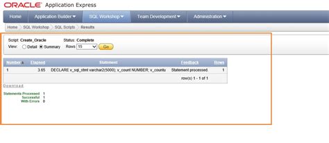 Usando Run Script NoSQL Oracle に対する画像結果
