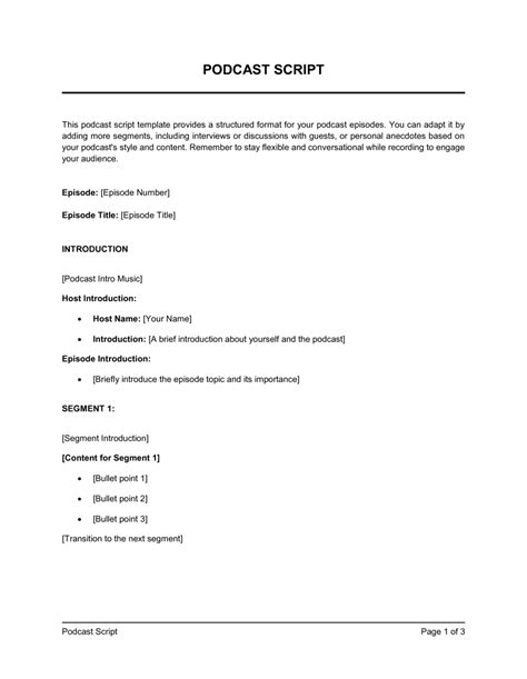 Image result for Podcast Script Examples