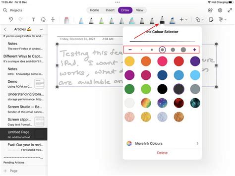 OneNote Change Pen Color に対する画像結果
