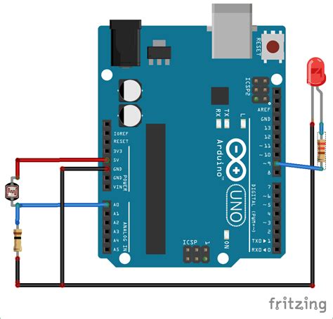 Toradh íomhá ar LDR Sensor Arduino Circuit