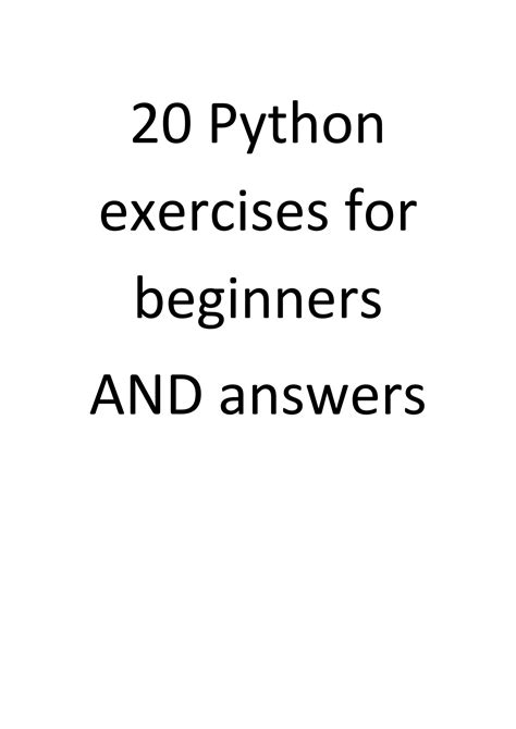 Python Exercises for Beginners PDF に対する画像結果