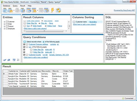 Toradh íomhá ar SQL Query Builder