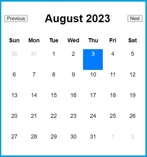 Image result for Customized Calendar Using JavaScript