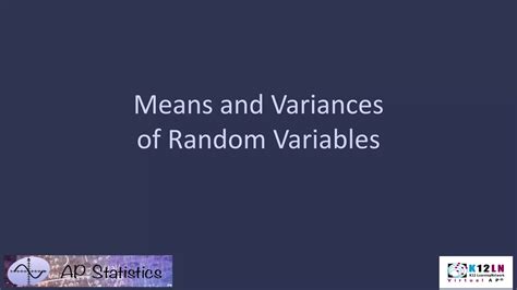 Image result for Random Variables Mean and Variance