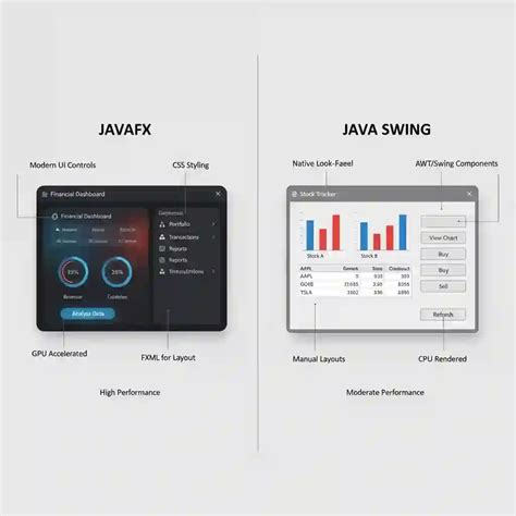 Image result for JavaFX vs Swing