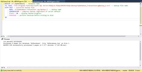 Toradh íomhá ar SQL Backup Script