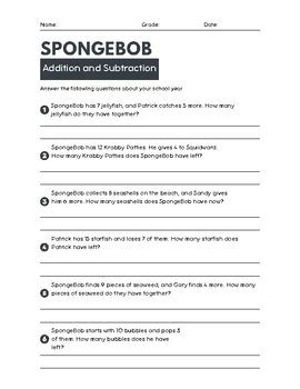 Toradh íomhá ar Spongebob Math