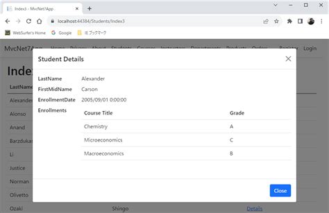 Bootstrap Modal に対する画像結果