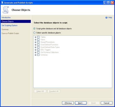 SQL Server Management Studio Generate Scripts に対する画像結果