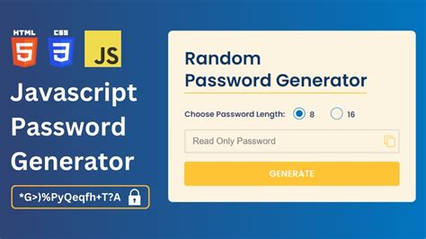 Random Password Generator HTML CSS JavaScript に対する画像結果