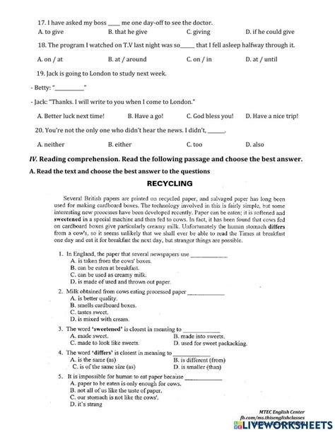 Image result for Grammar Test Practice Worksheet