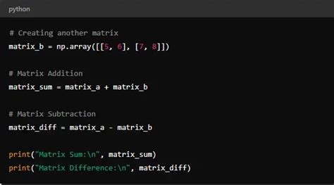 Matrix Addition in Python without Numpy に対する画像結果