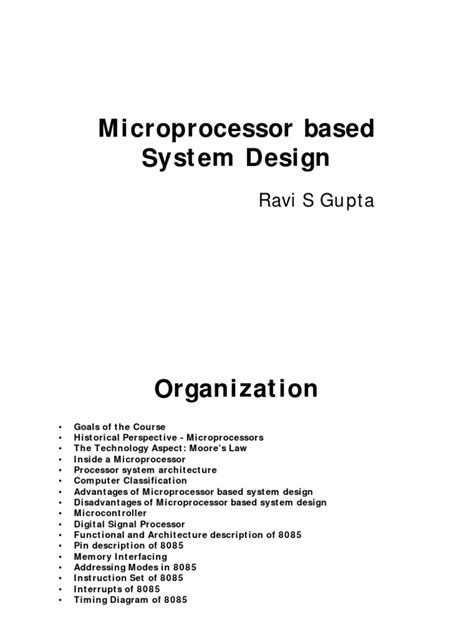 Microprocessor Based System Design - 1 - Lec | PDF | Central Processing ...