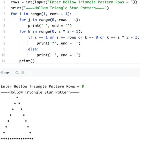 Image result for Triangle Pattern in Python