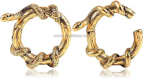 Evorte Punk Snake Piercing Body Jewelry Boa Ear Weight Circle Hoop Loop Earring Python Stretcher Gauges Expander Ear Plug Tunnel