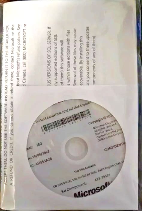 Microsoft SQL Server 2022 Standard Edition - 24 Core License - DVD