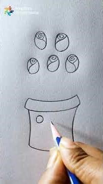 Simple Pencil Flower Pot Drawing | Easy Hand Sketch Art #rongdhonuartanddrawing #art