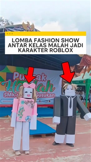 lomba fashion show antar kelas malah jadi karakter roblox ❗ #videoviral #fashionshow #roblox