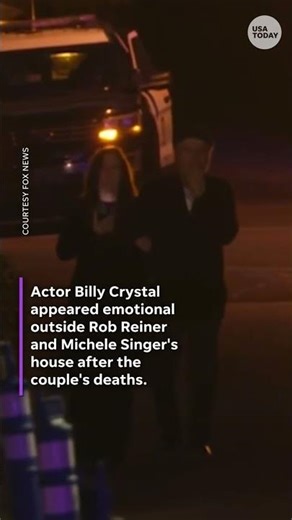 Billy Crystal outside Rob Reiner's home following his death